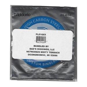 DAddario PL016 Plain Steel Guitar Strings